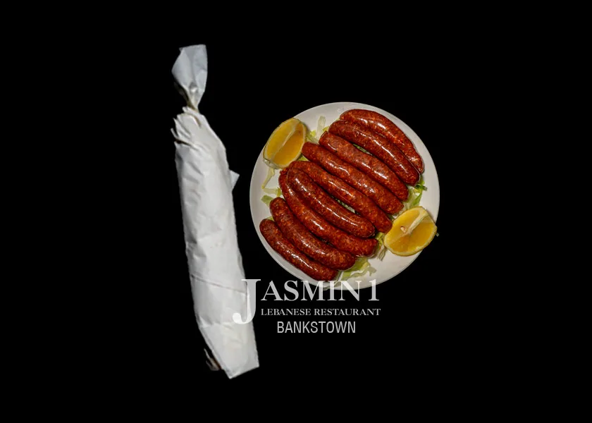 Lebanese Sausage Wrap at Jasmin 1 Bankstown